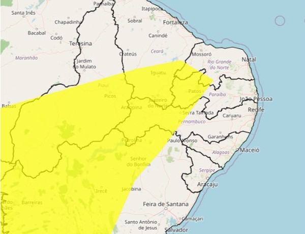 Inmet alerta para baixa umidade em 97 cidades da Paraíba nesta sexta-feira